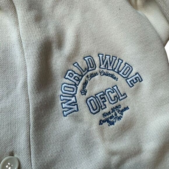 BoohooMAN x DaBaby Worldwide Official Cream Knit Cardigan Letterman Sweater - Picture 4 of 6